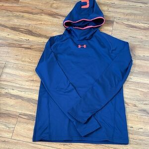 Under Armour Navy Long Sleeve Shirt with Coral Highlights